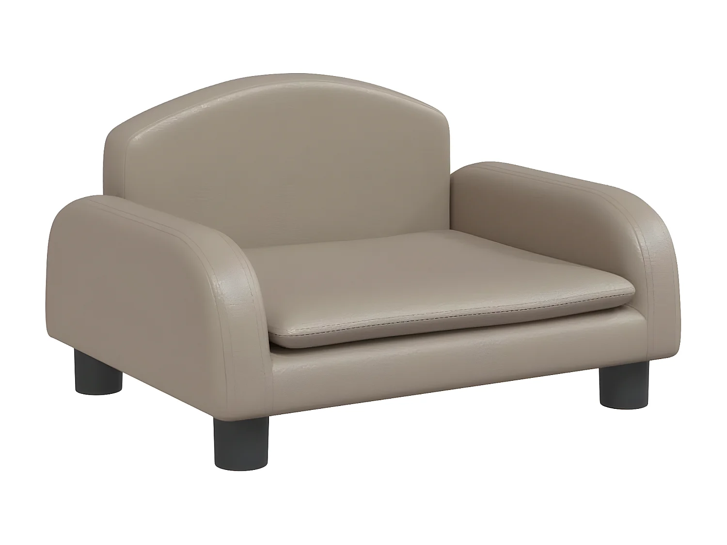 Cama para perros de cuero sintético color capuchino 50x40x30 cm ES713094