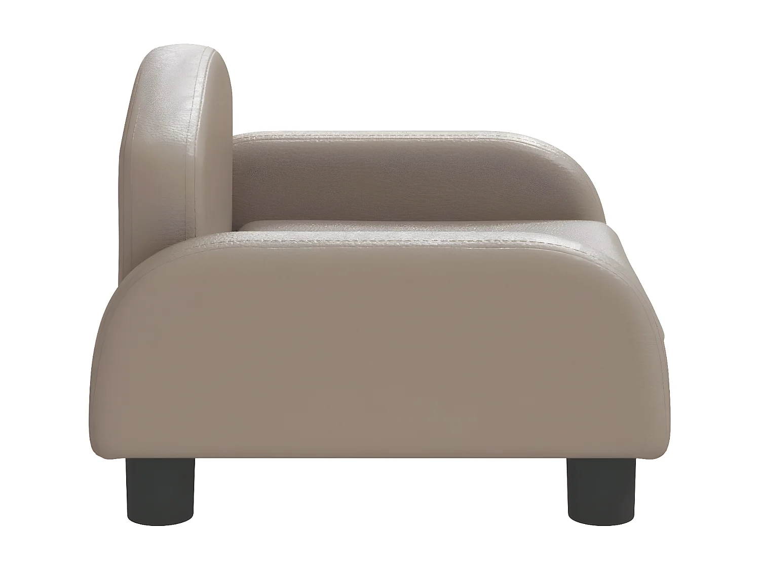 Cama para perros de cuero sintético color capuchino 50x40x30 cm ES713094