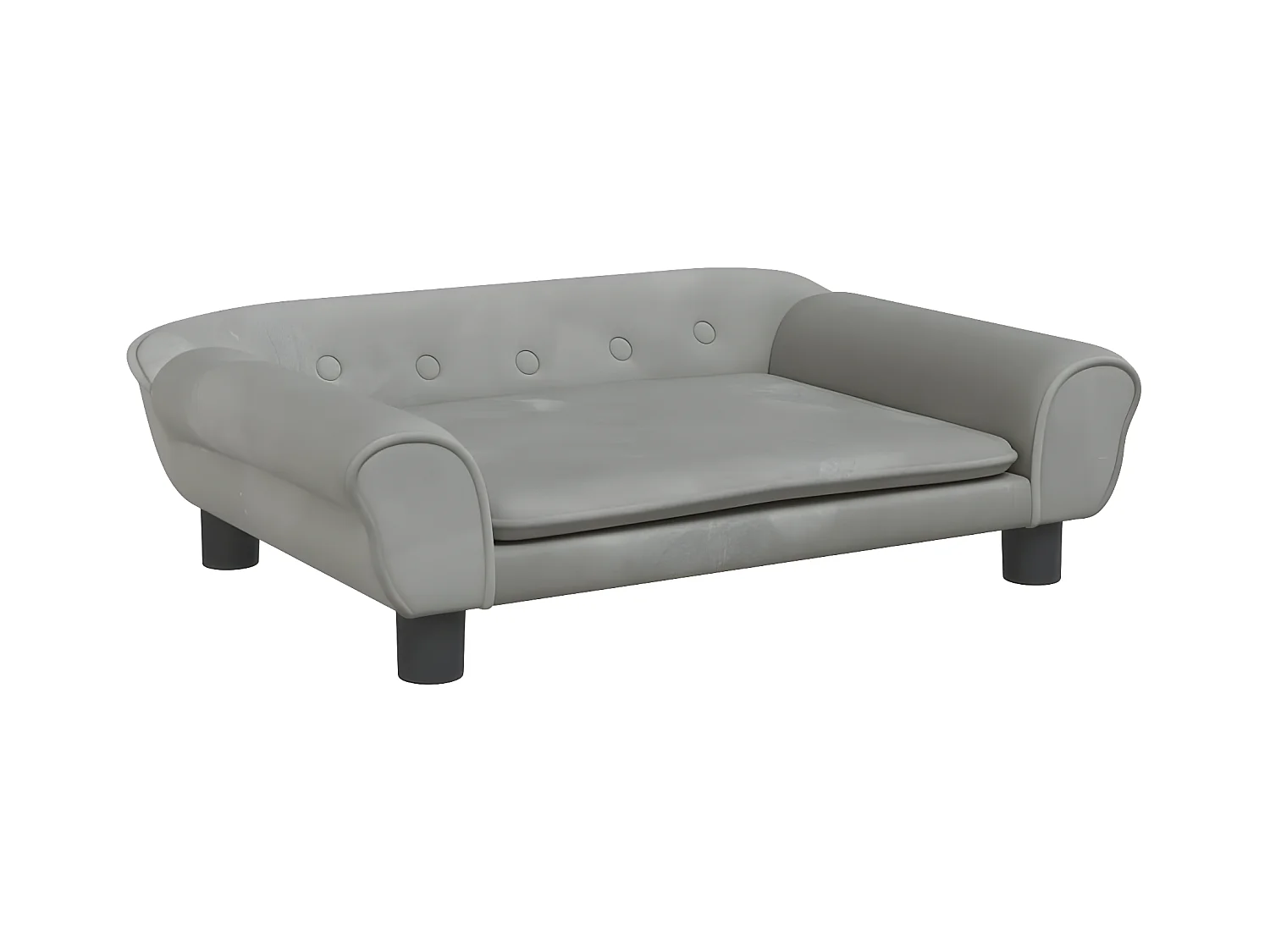 Canapé pour chien gris clair 70x48x22 cm velours RG3Q17789