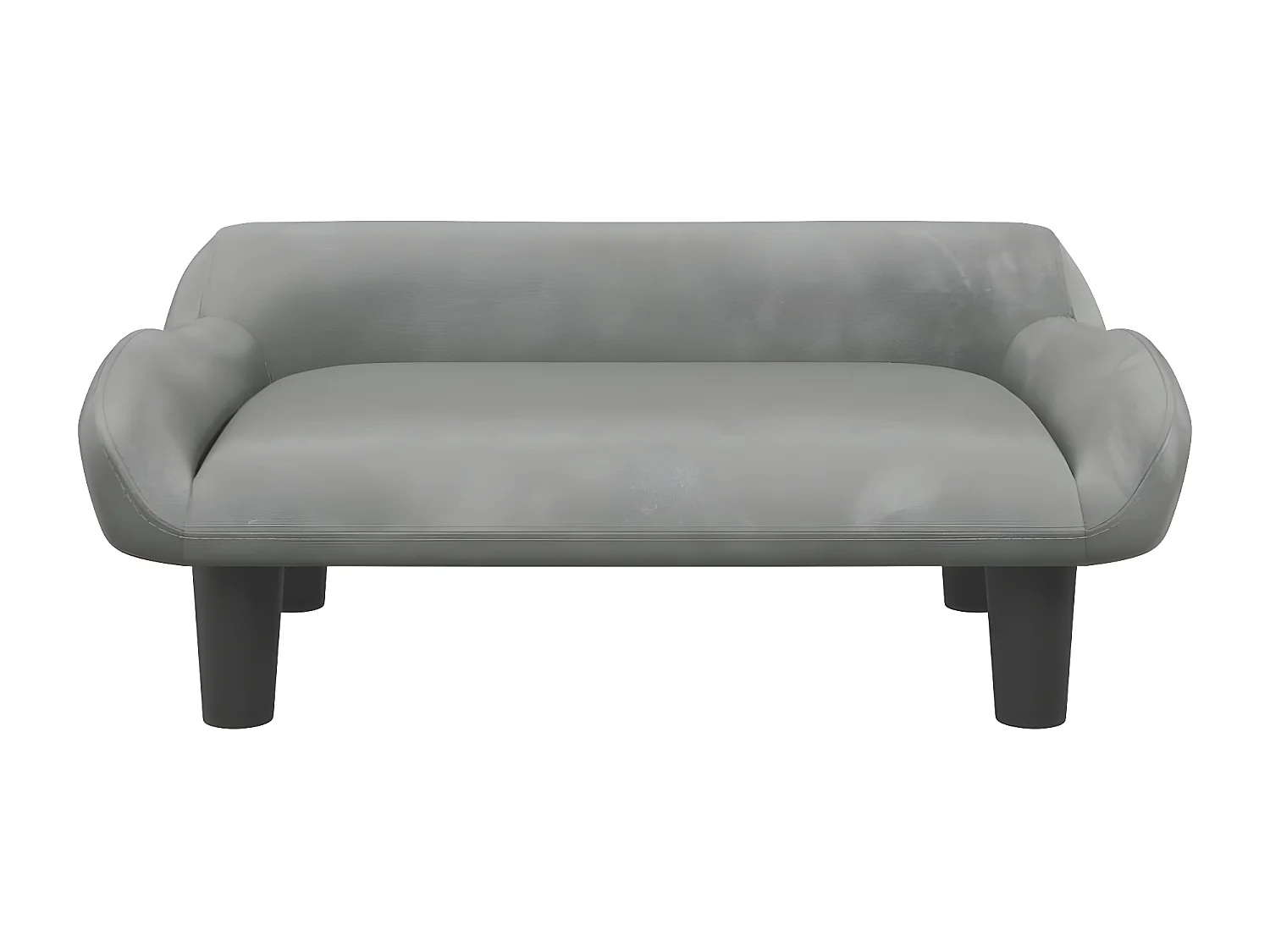 Cama para perros de terciopelo gris claro 70x40x24 cm ES336365