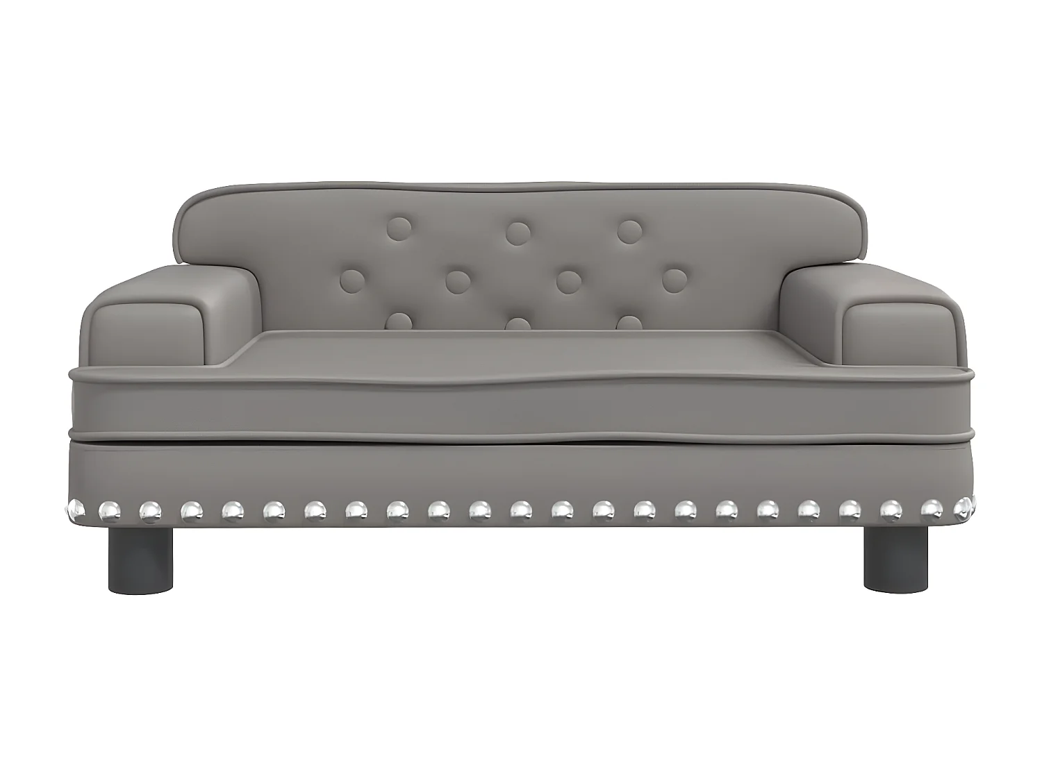 Cama para cães 70x45x30 cm couro artificial cinzento PT131545