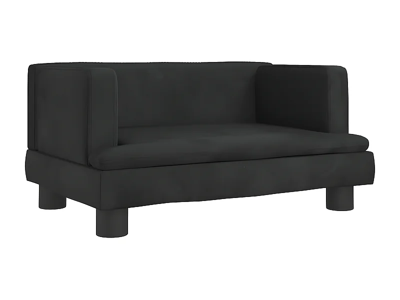 Cama para perros de terciopelo negro 60x40x30 cm ES629270