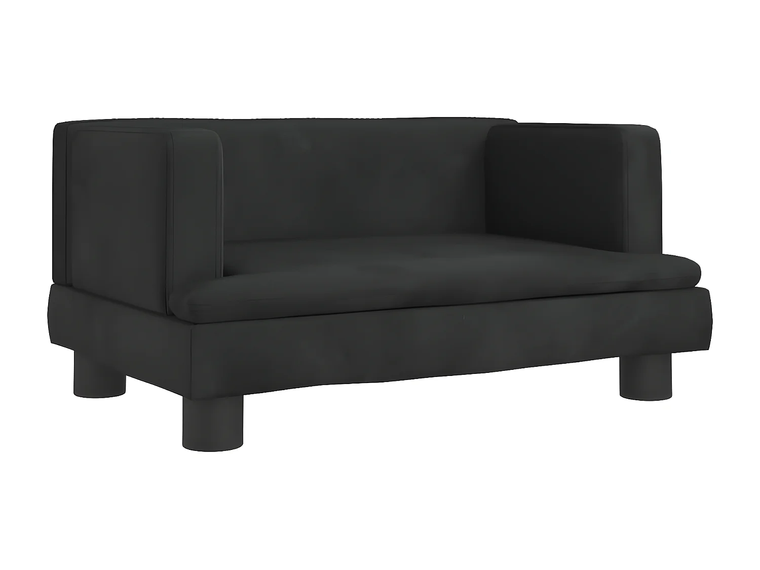 Cama para perros de terciopelo negro 60x40x30 cm ES629270