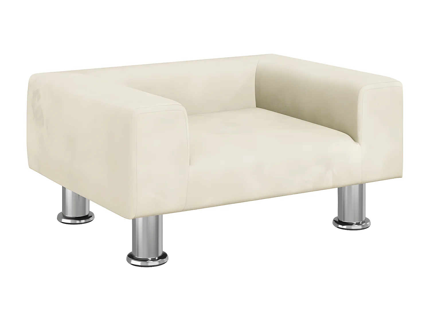 Cama para perros de terciopelo crema 50x40x26,5 cm ES679665