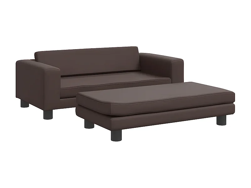 Cama para cães com extensão 100x50x30 cm couro artif. castanho PT956098