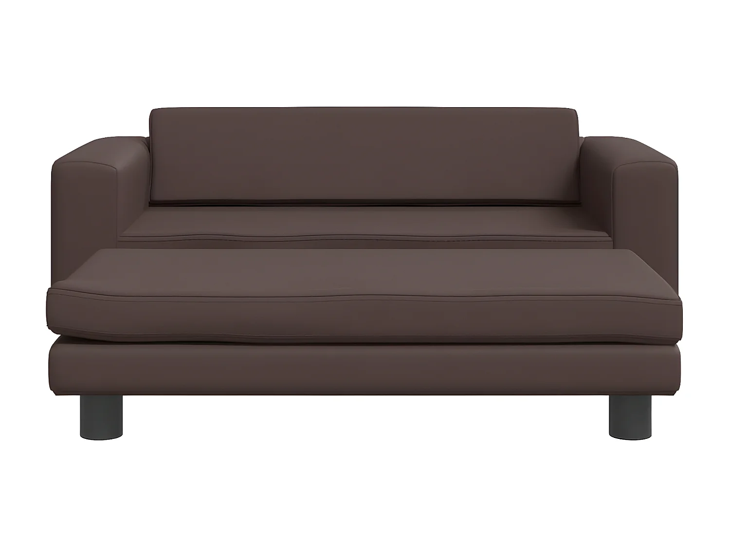 Cama de perros con extensión cuero sintético marrón 100x50x30cm ES475593