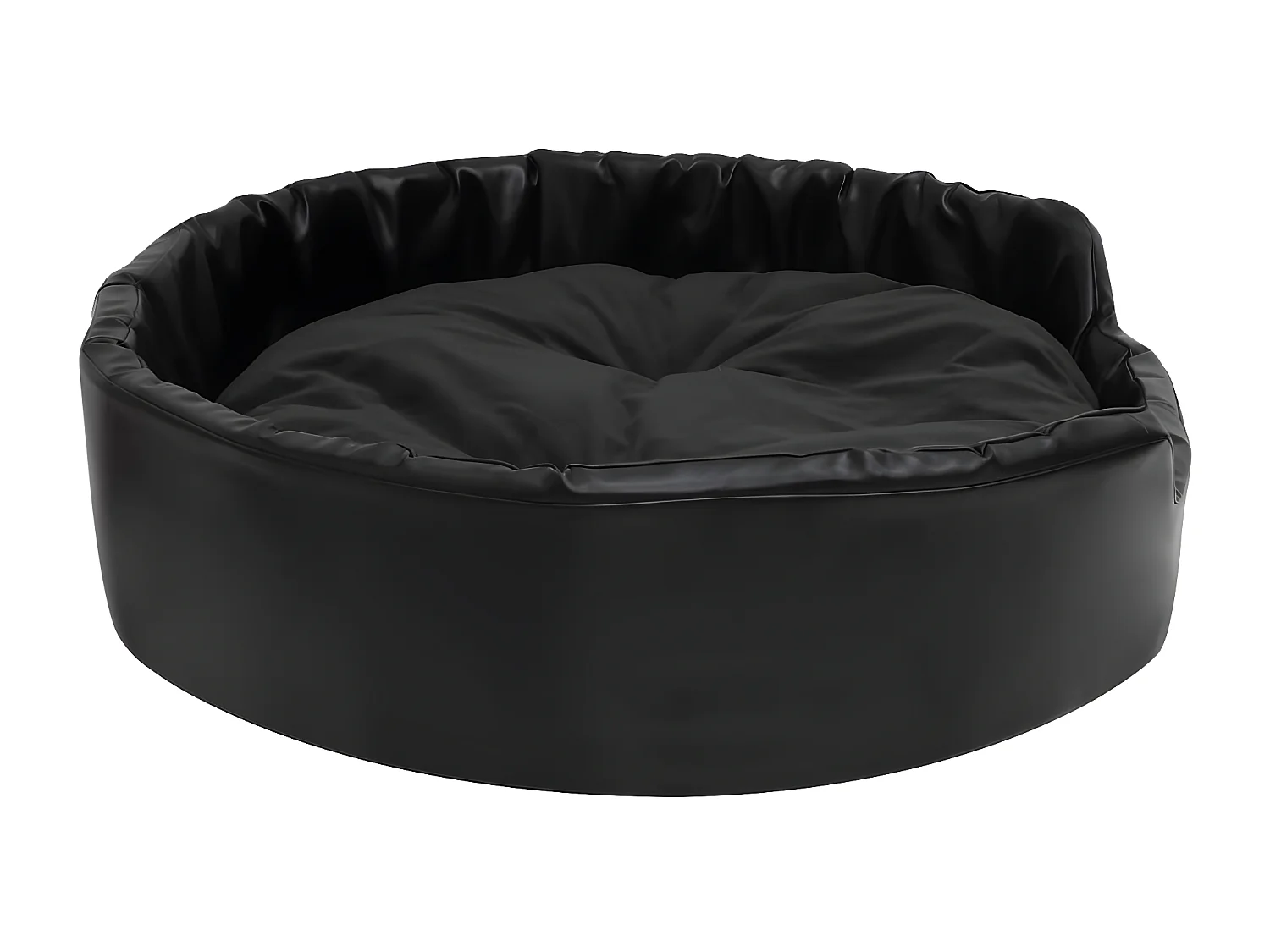 Cama para perros felpa y cuero sintético negra 90x79x20 cm ES871898
