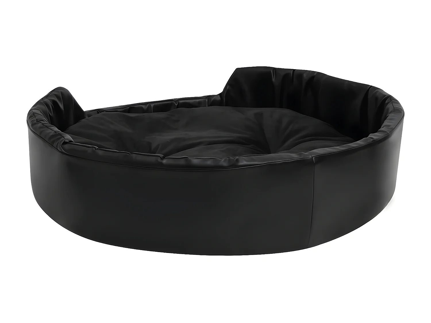 Cama para perros felpa y cuero sintético negra 90x79x20 cm ES871898