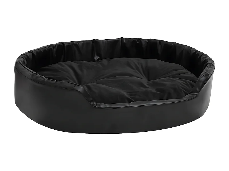 Canapé pour chiens Noir 90x79x20 cm Peluche et similicuir RG3Q35234