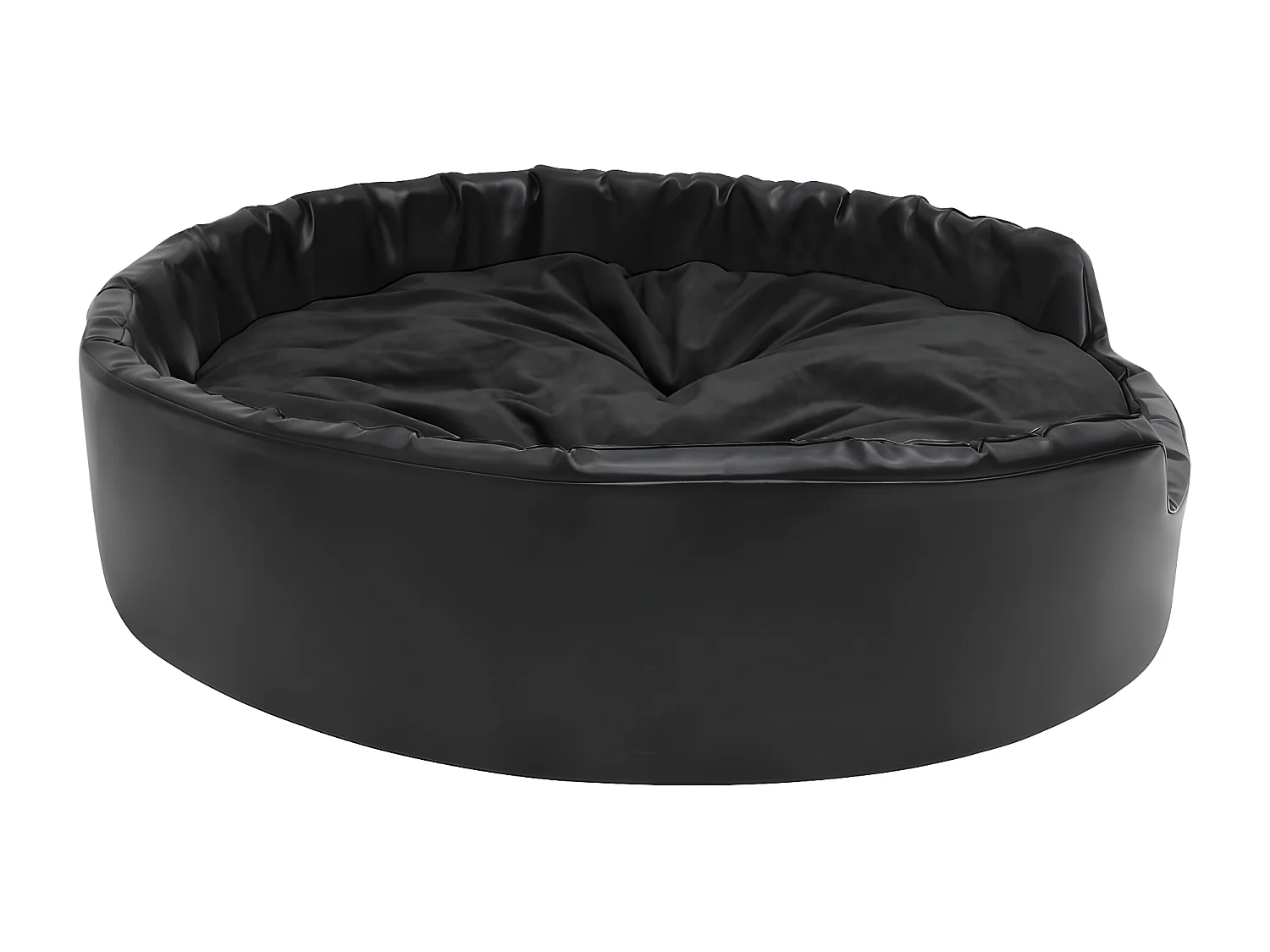 Cama para perros felpa y cuero sintético negro 99x89x21 cm ES118768