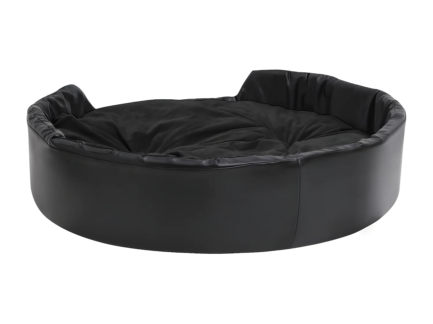 Cama para perros felpa y cuero sintético negro 99x89x21 cm ES118768