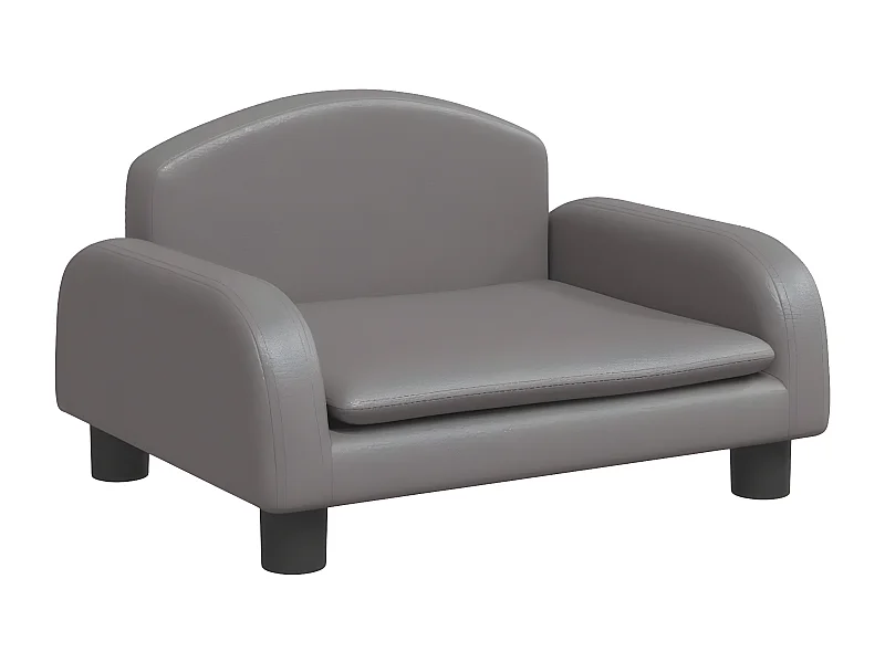 Cama para cães 50x40x30 cm couro artificial cinzento PT931308