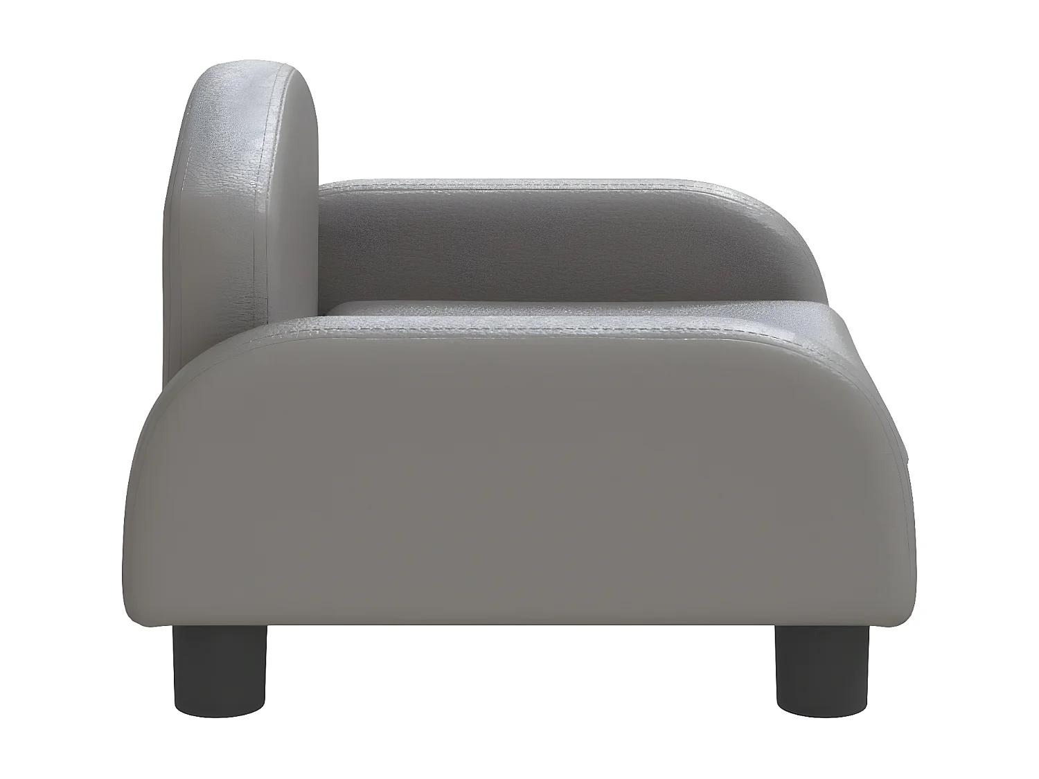 Cama para cães 50x40x30 cm couro artificial cinzento PT931308