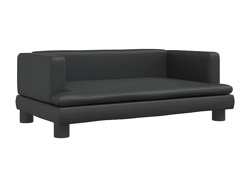 Cama para cães 80x45x30 cm couro artificial preto PT483120