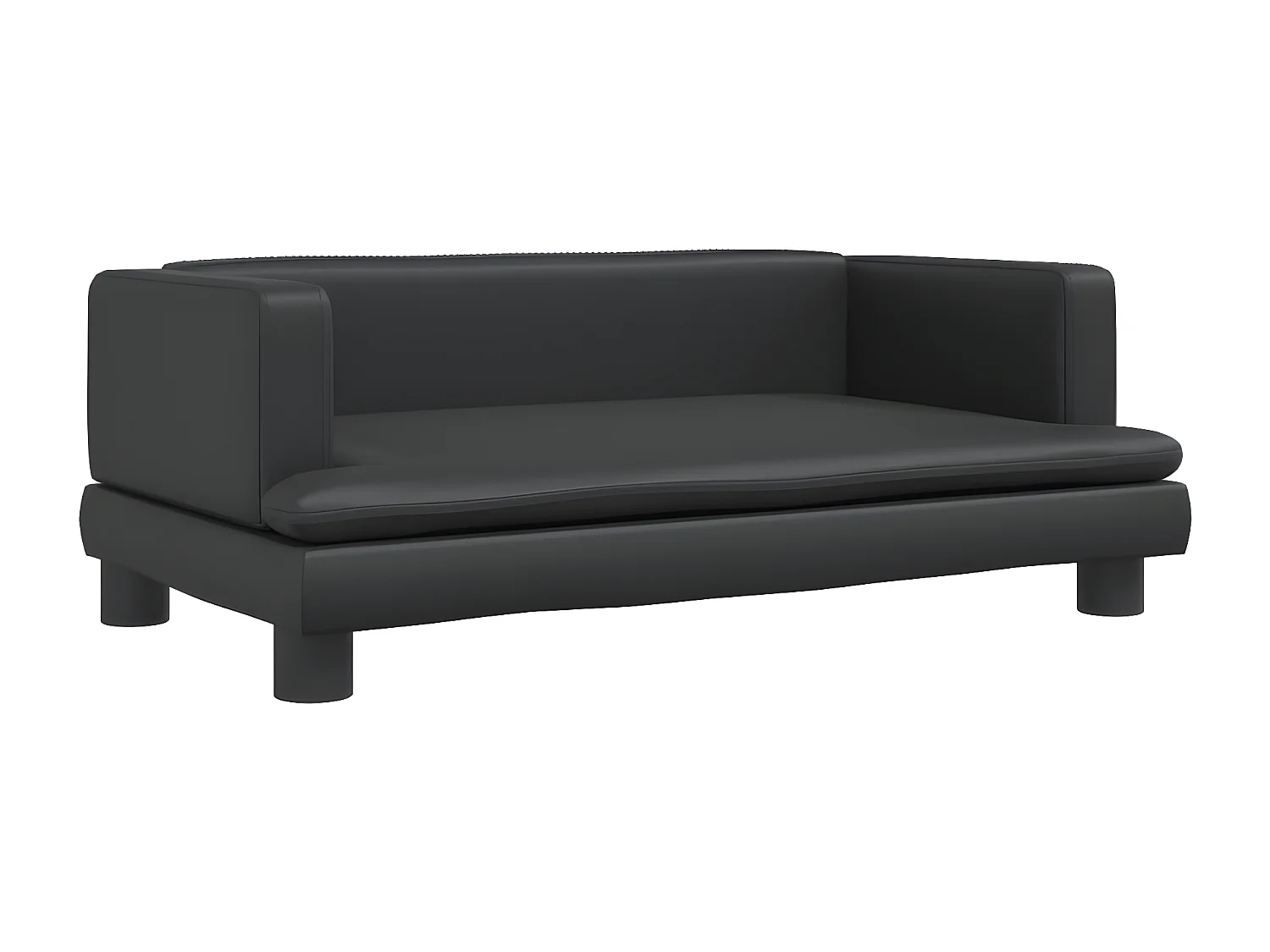 Cama para cães 80x45x30 cm couro artificial preto PT483120