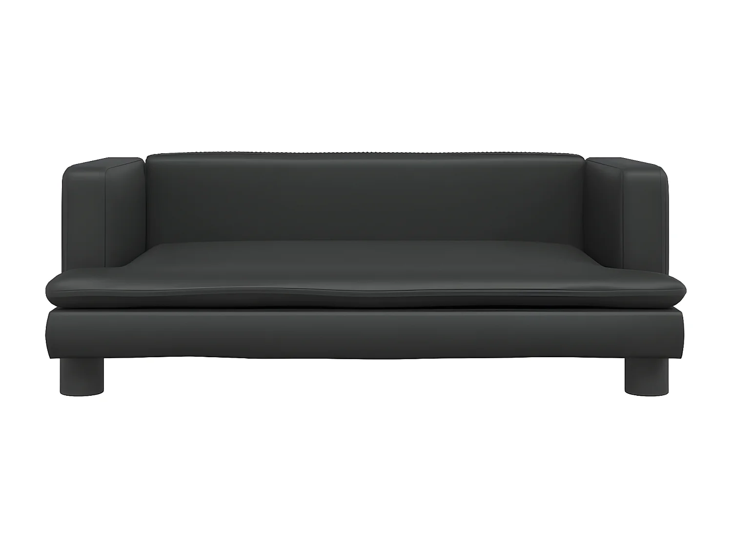 Cama para cães 80x45x30 cm couro artificial preto PT483120