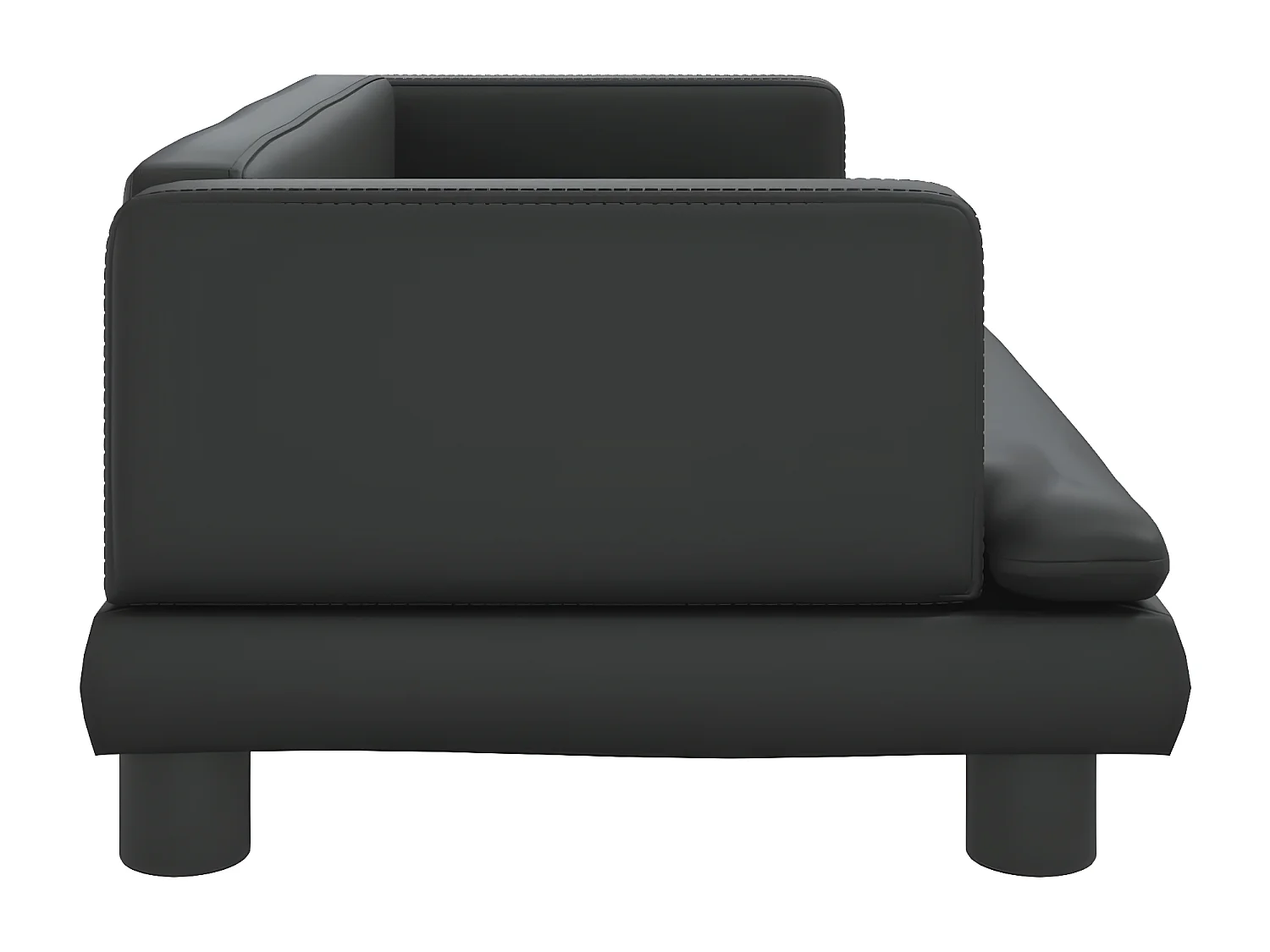 Cama para cães 80x45x30 cm couro artificial preto PT483120