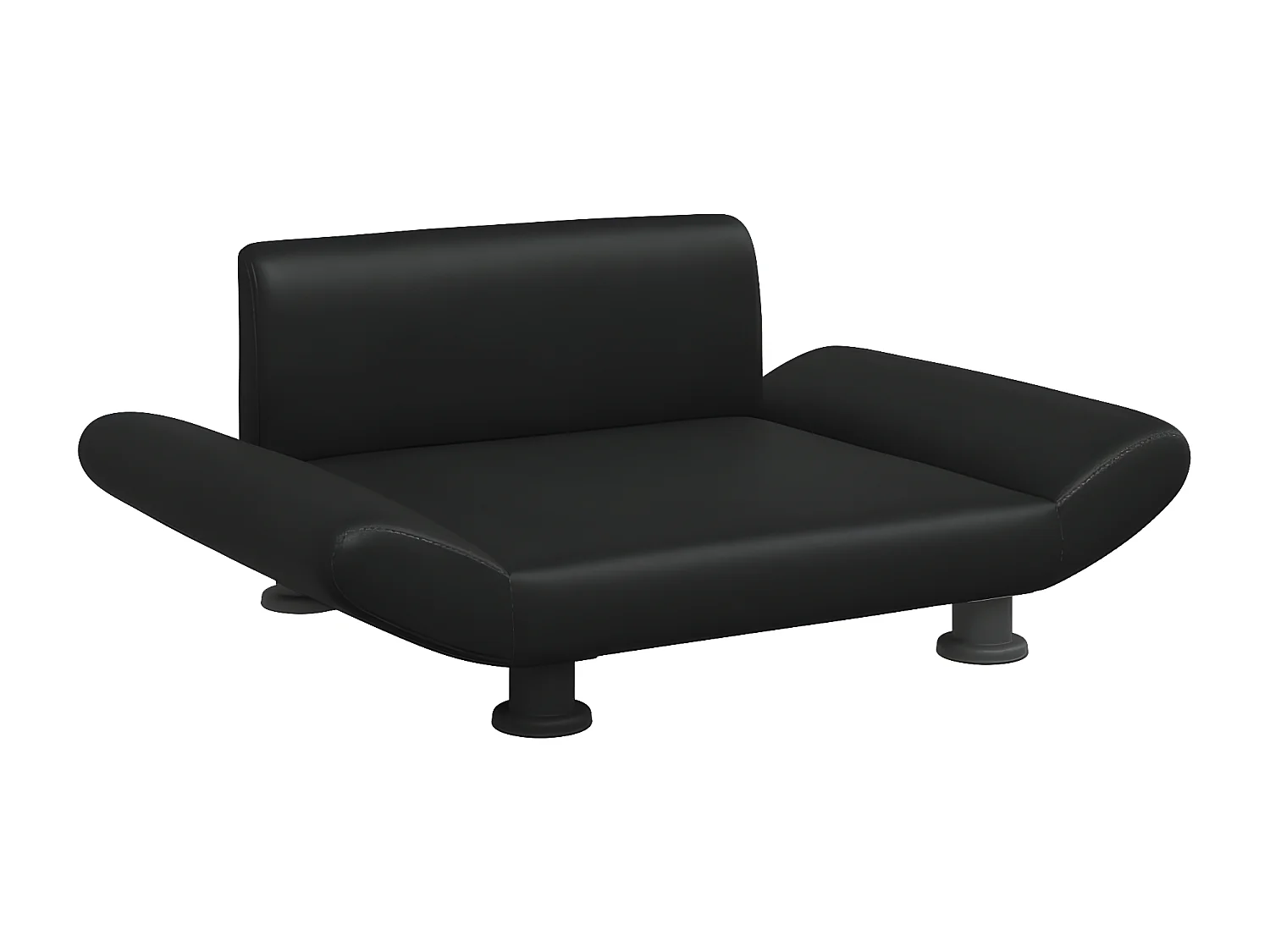 Cama para cães 70x45x28 cm couro artificial preto PT937912