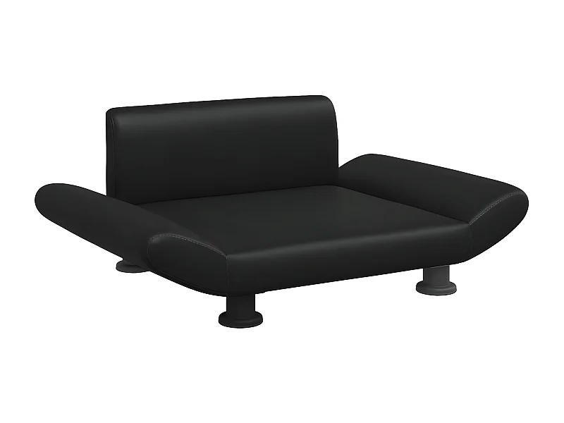 Cama para cães 70x45x28 cm couro artificial preto PT937912