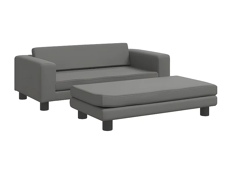 Cama para cães com extensão 100x50x30 cm couro artificial cinza PT340460