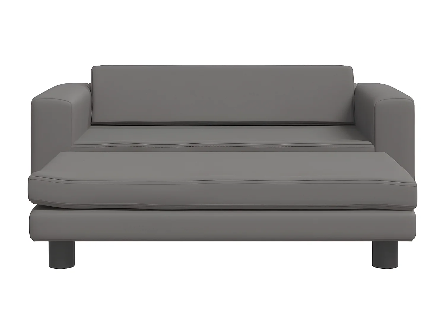 Cama para cães com extensão 100x50x30 cm couro artificial cinza PT340460