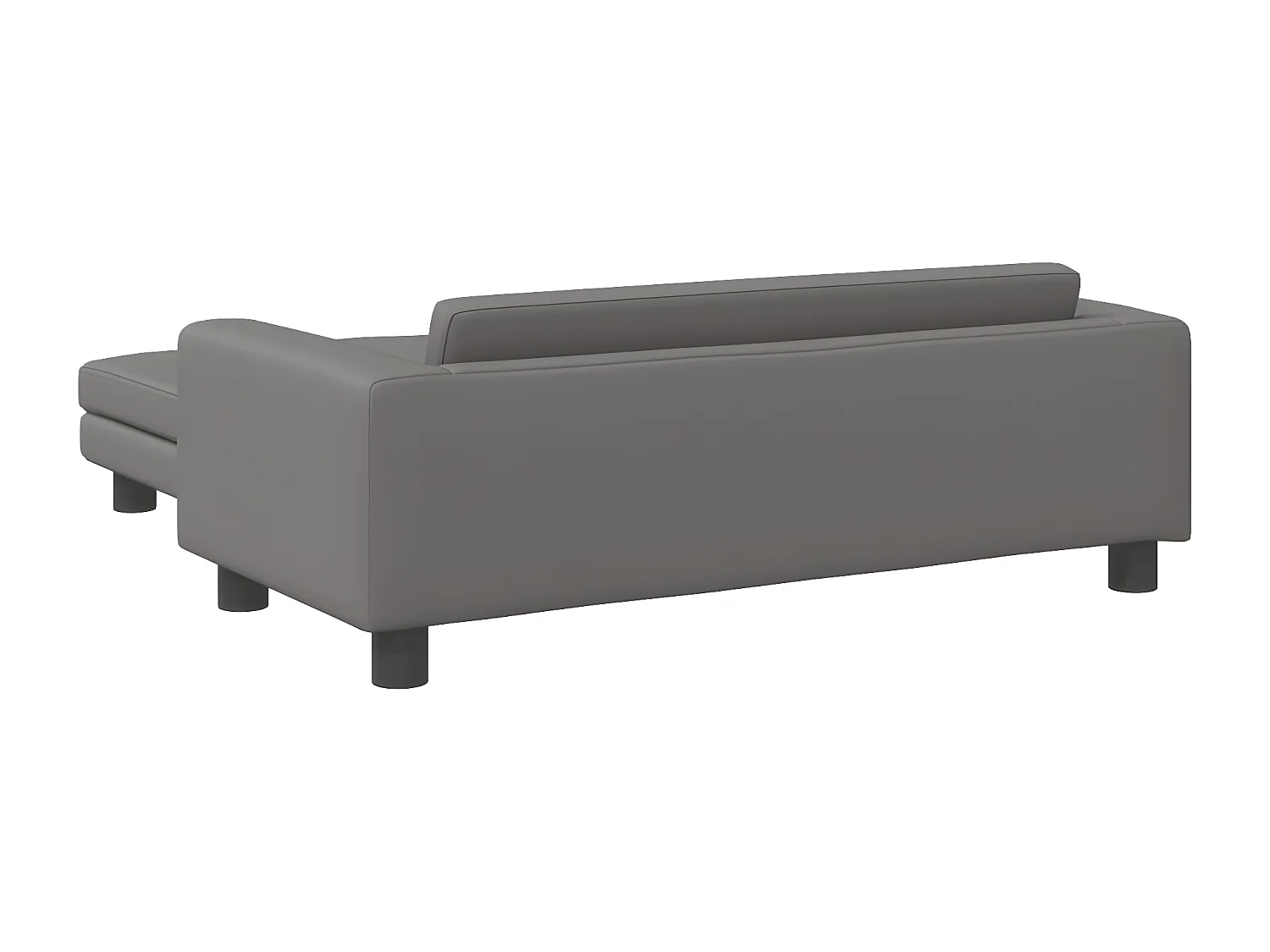 Cama de perros con extensión cuero sintético gris 100x50x30 cm ES699773