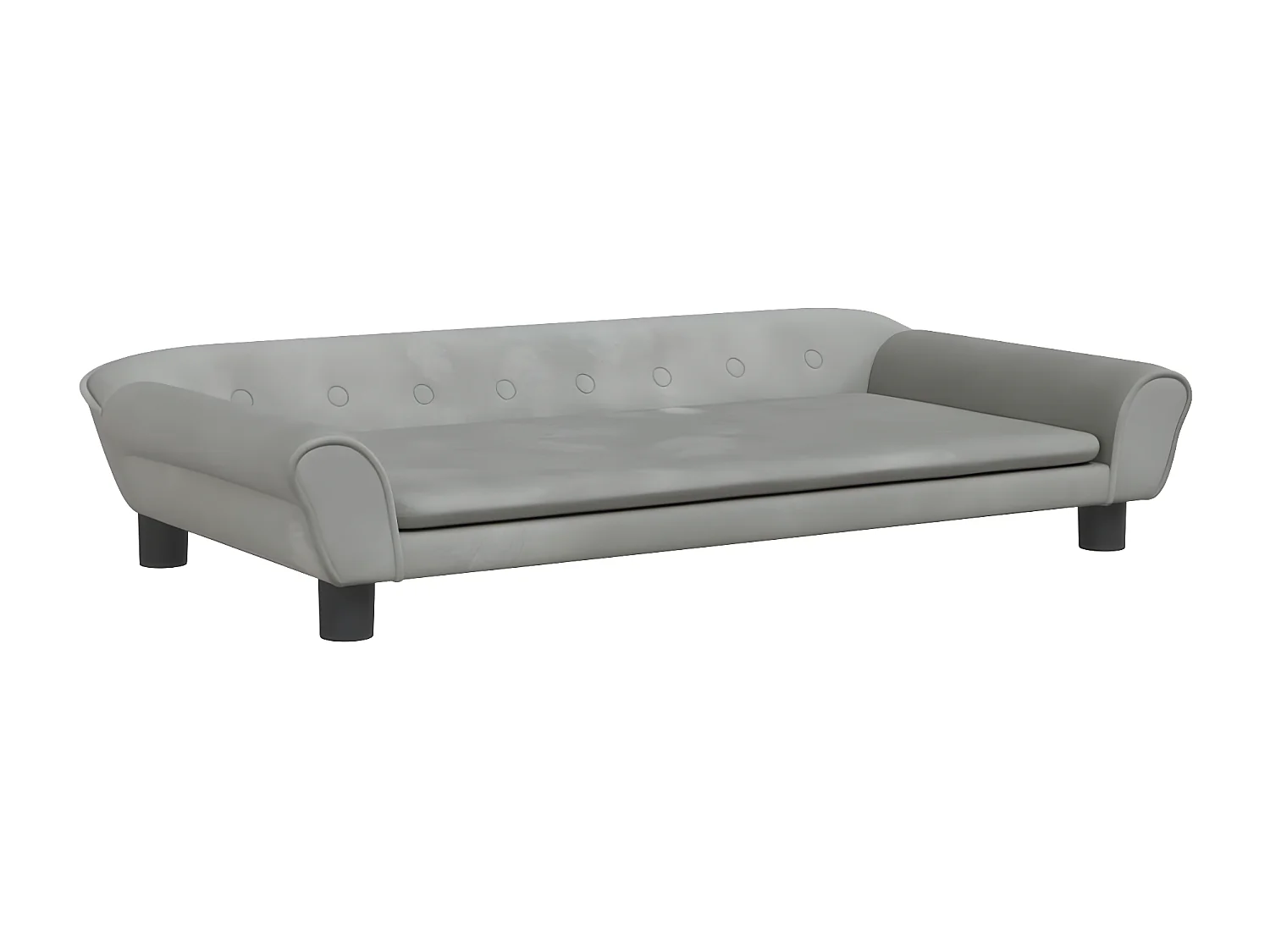 Cama para cães 100x50x21 cm veludo cinzento-claro PT211794
