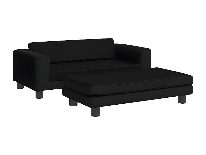 Cama para cães com extensão 100x50x30 cm veludo preto PT594498