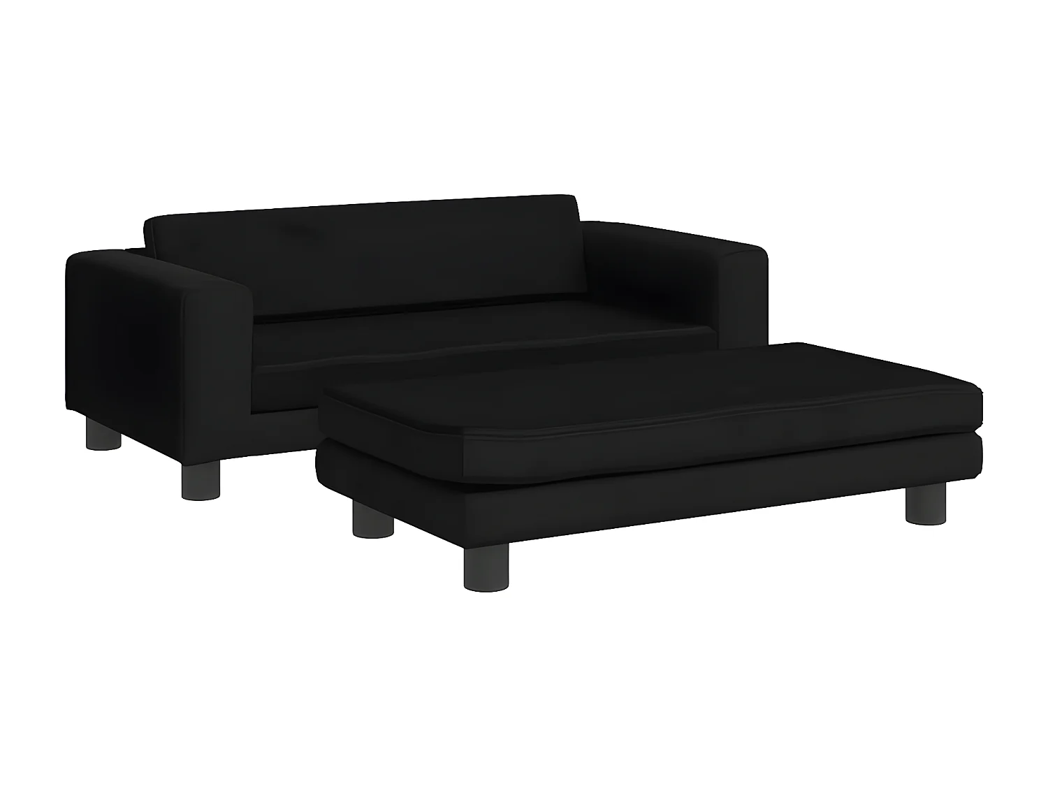 Cama para perros con extensión terciopelo negro 100x50x30 cm ES223864