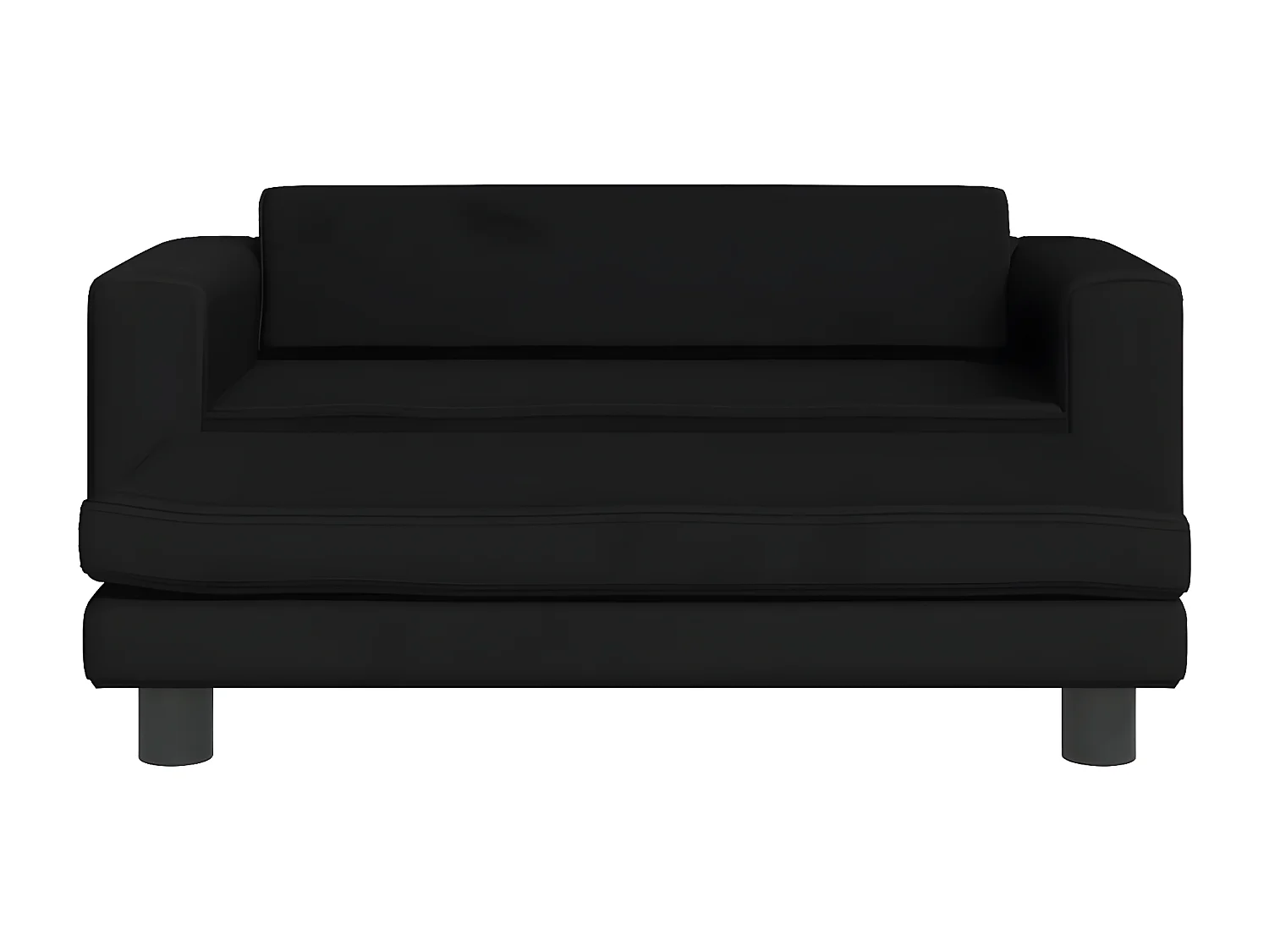 Cama para perros con extensión terciopelo negro 100x50x30 cm ES223864
