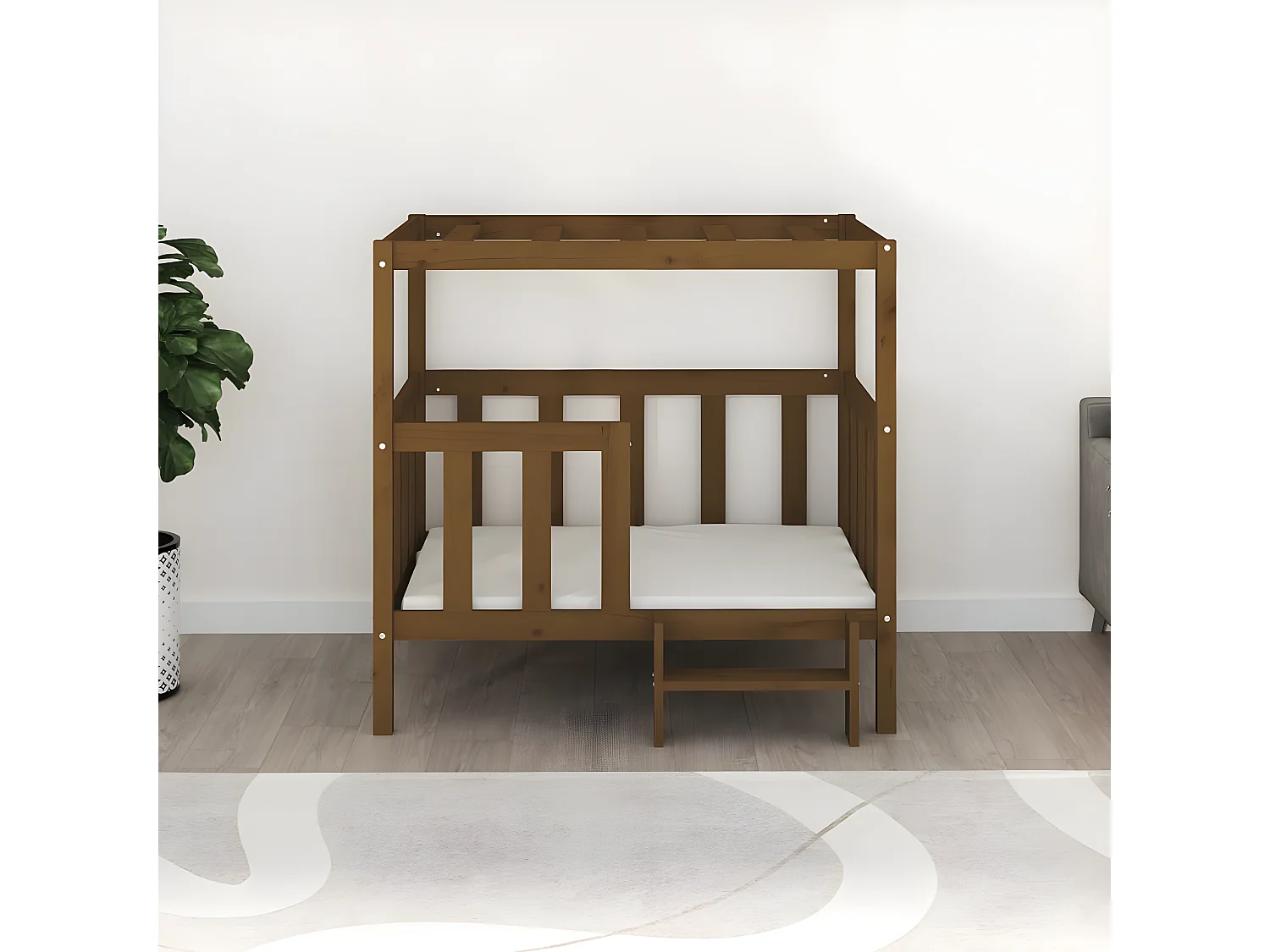 Cama para cães 105,5x83,5x100 cm pinho maciço castanho mel PT889945