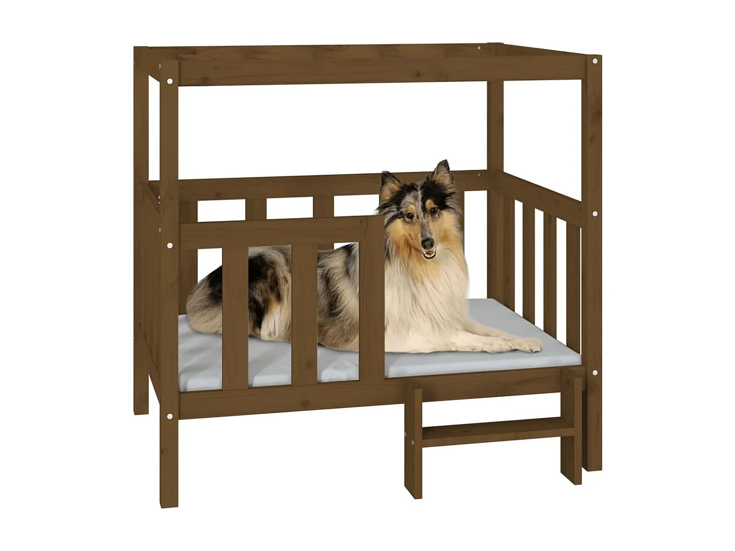 Cama para cães 105,5x83,5x100 cm pinho maciço castanho mel PT889945