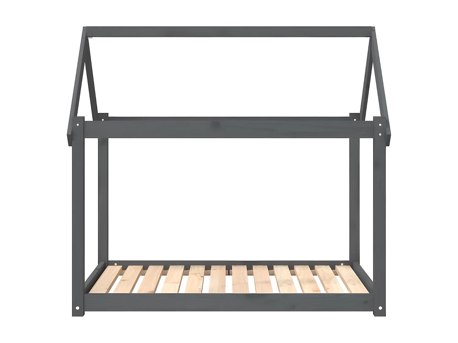 Cama para cães 111x80x100 cm madeira de pinho maciça cinza PT221677