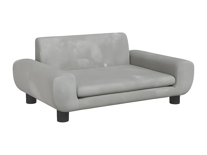 Canapé pour chien gris clair 70x45x33 cm velours RG3Q72862