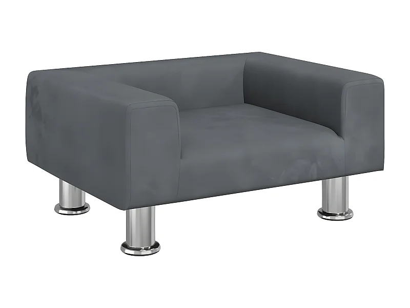 Canapé pour chien gris foncé 50x40x26,5 cm velours RG3Q47098