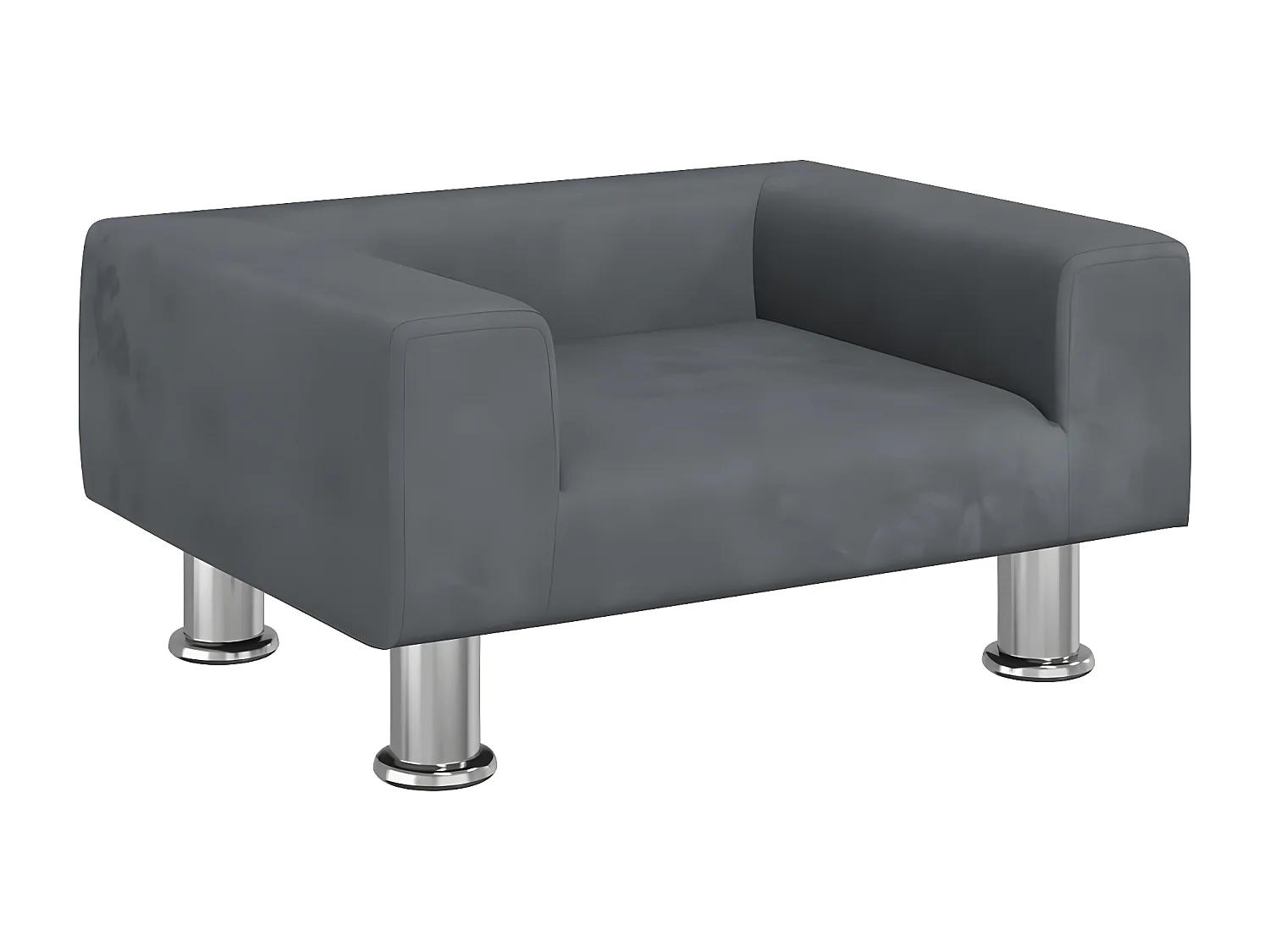 Cama para perros de terciopelo gris oscuro 50x40x26,5 cm ES932995