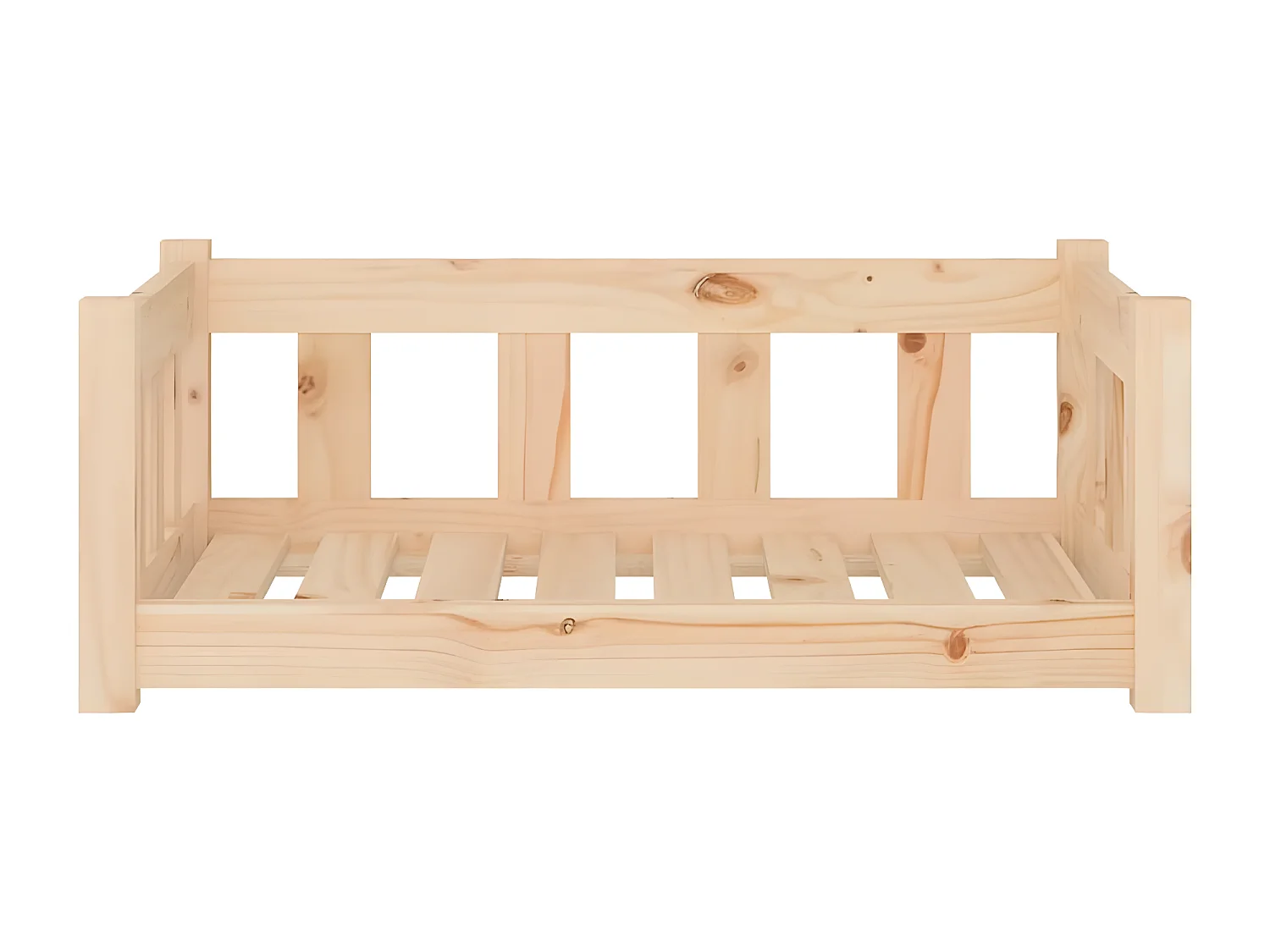 Cama para cães 75,5x55,5x28 cm madeira de pinho maciça PT922462