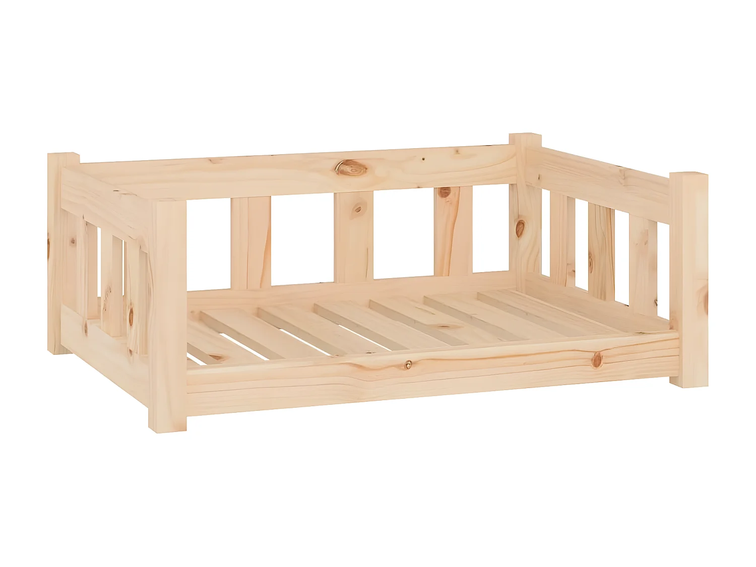 Canapé pour chien 75,5x55,5x28 cm bois de pin solide RG3Q13551