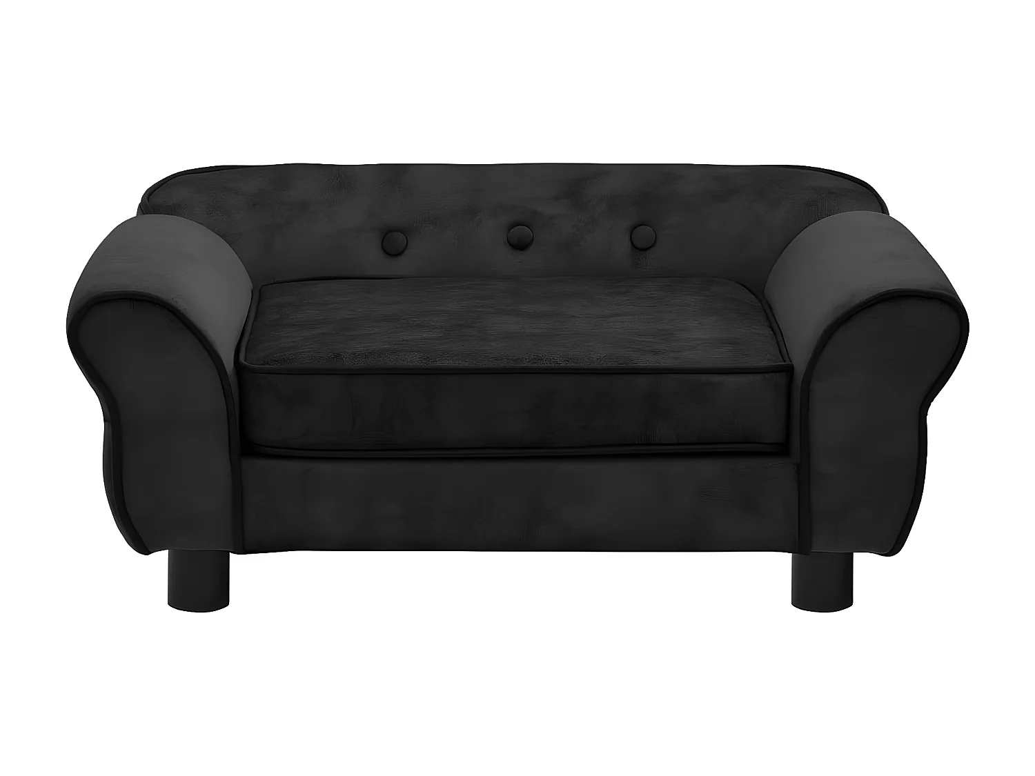 Sofá para perros felpa negro 72x45x30 cm ES777680