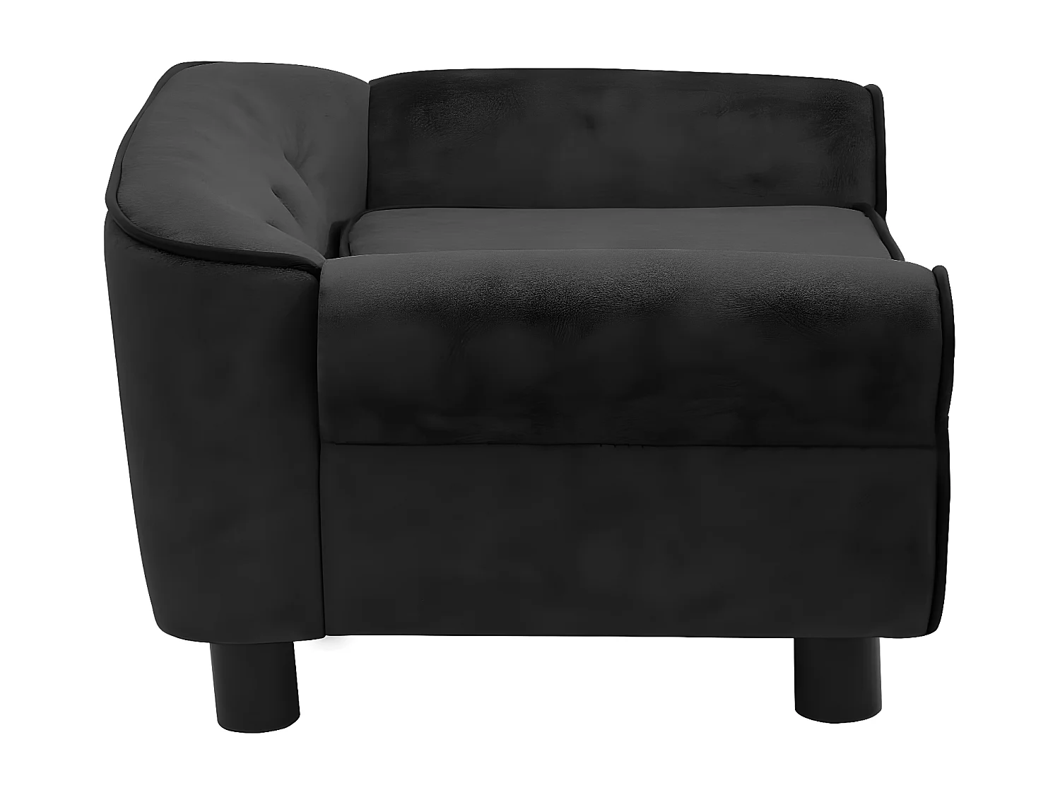 Sofá para perros felpa negro 72x45x30 cm ES777680