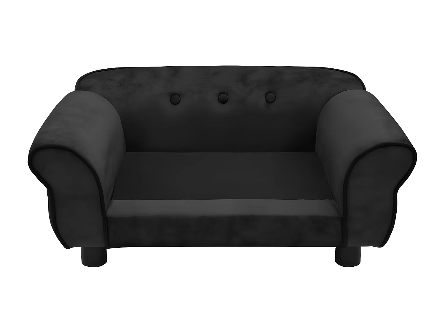 Sofá para perros felpa negro 72x45x30 cm ES777680