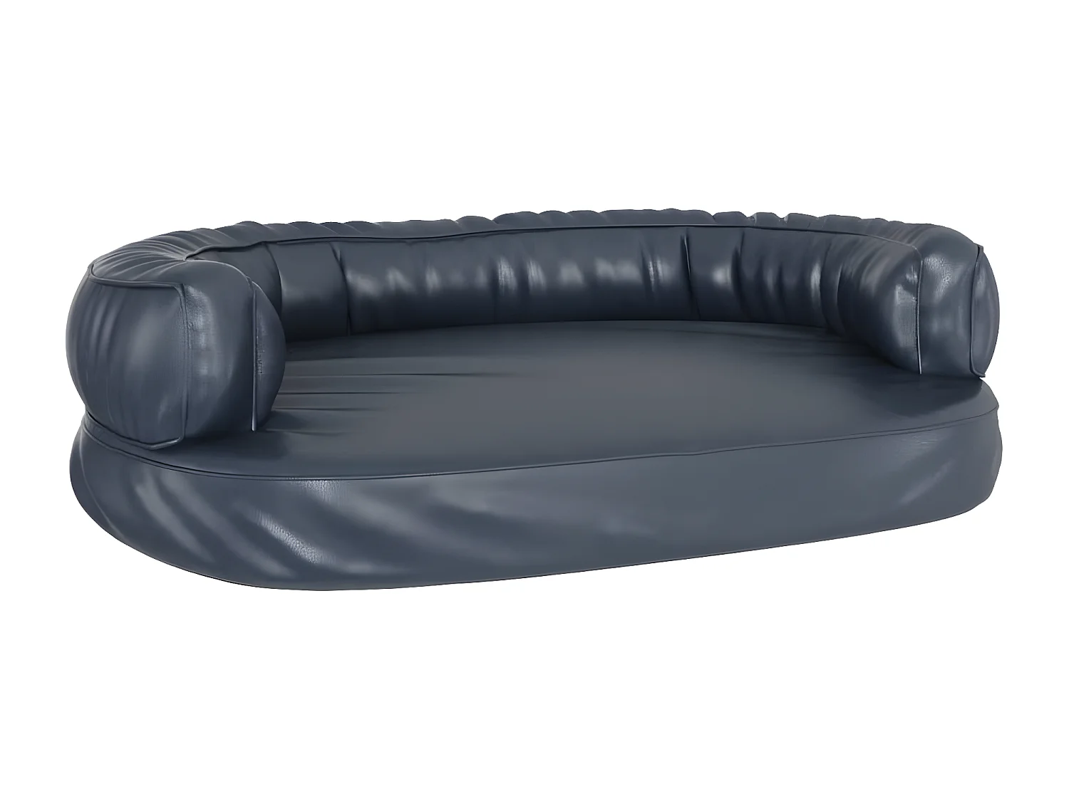 Cama para perros de espuma cuero sintético azul oscuro 88x65 cm ES834864