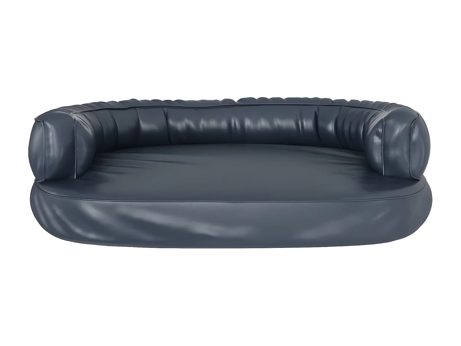 Cama para perros de espuma cuero sintético azul oscuro 88x65 cm ES834864