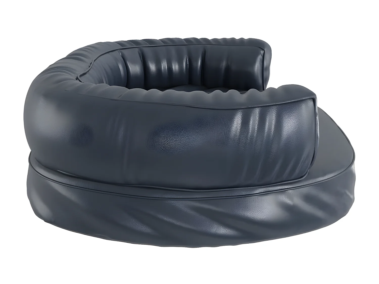 Cama para perros de espuma cuero sintético azul oscuro 88x65 cm ES834864