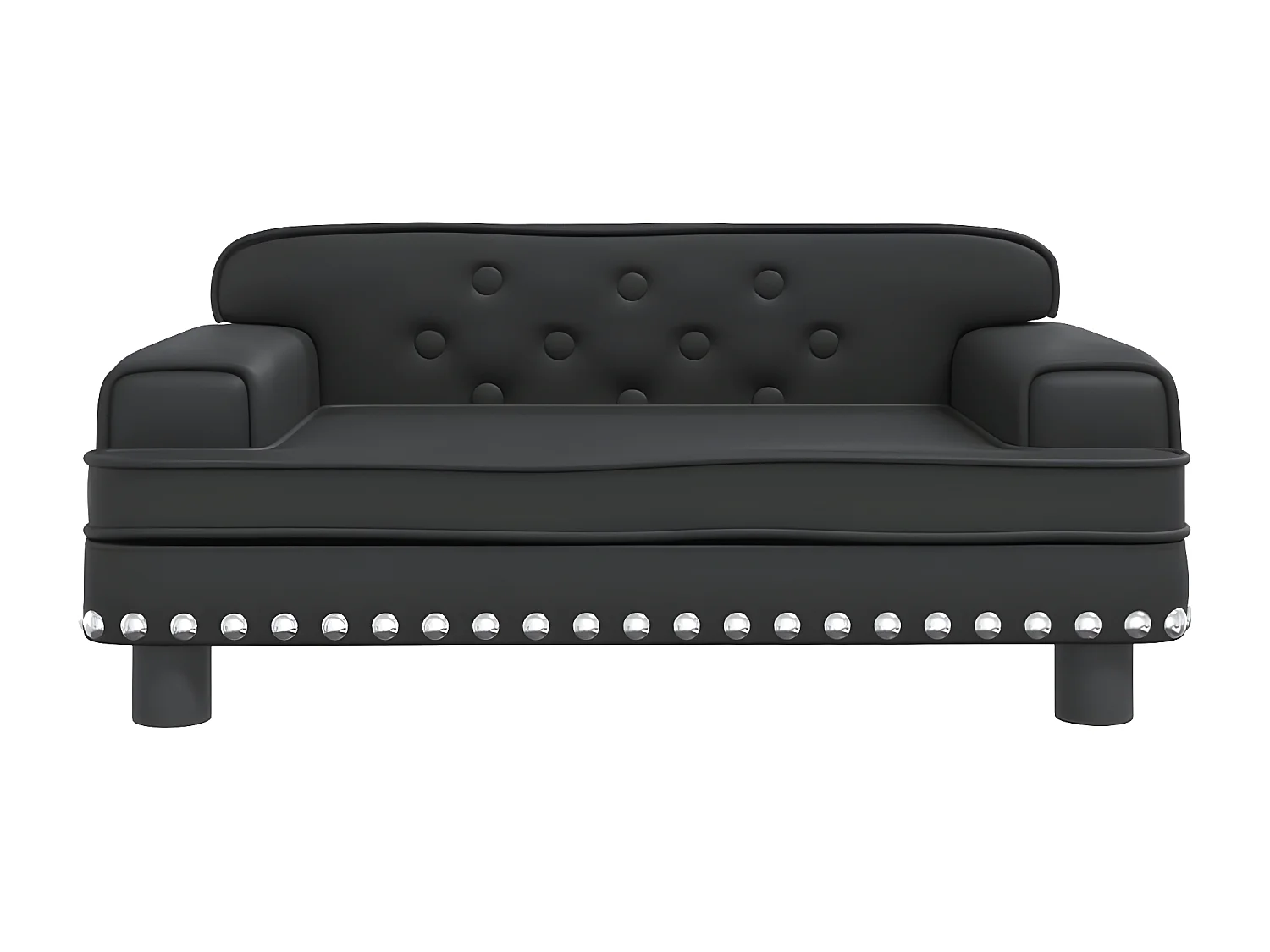 Cama para cães 70x45x30 cm couro artificial preto PT679146