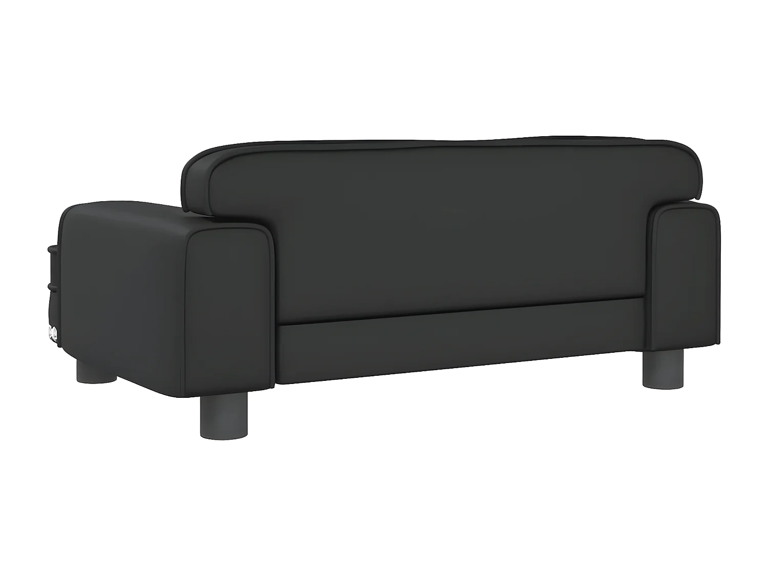 Cama para cães 70x45x30 cm couro artificial preto PT679146