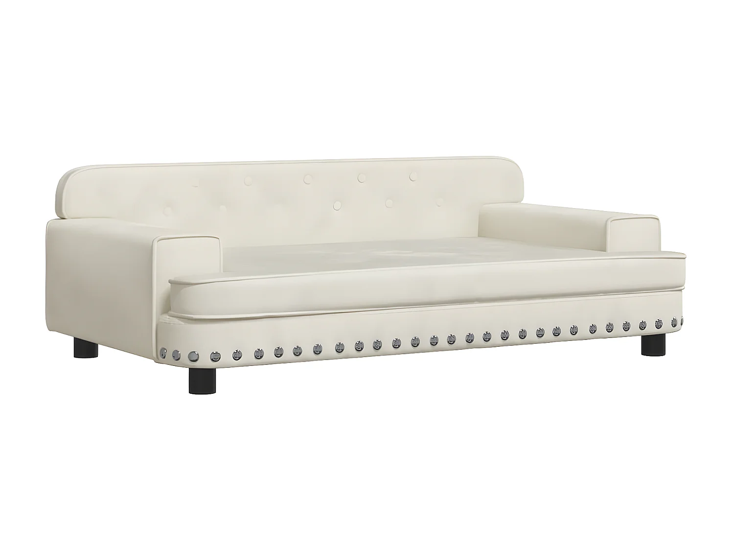 Cama para perros de terciopelo crema 90x53x30 cm ES974675