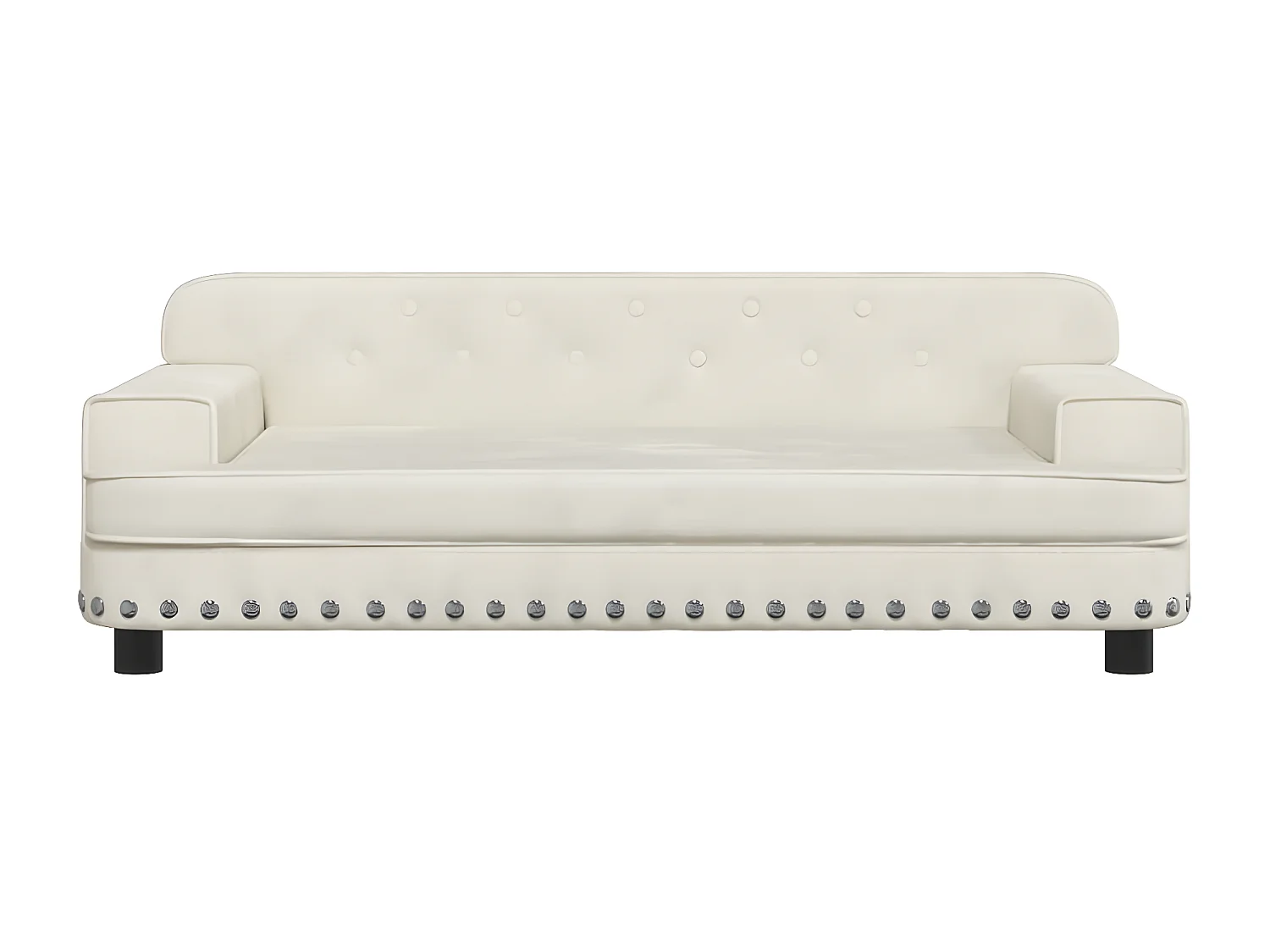 Cama para perros de terciopelo crema 90x53x30 cm ES974675