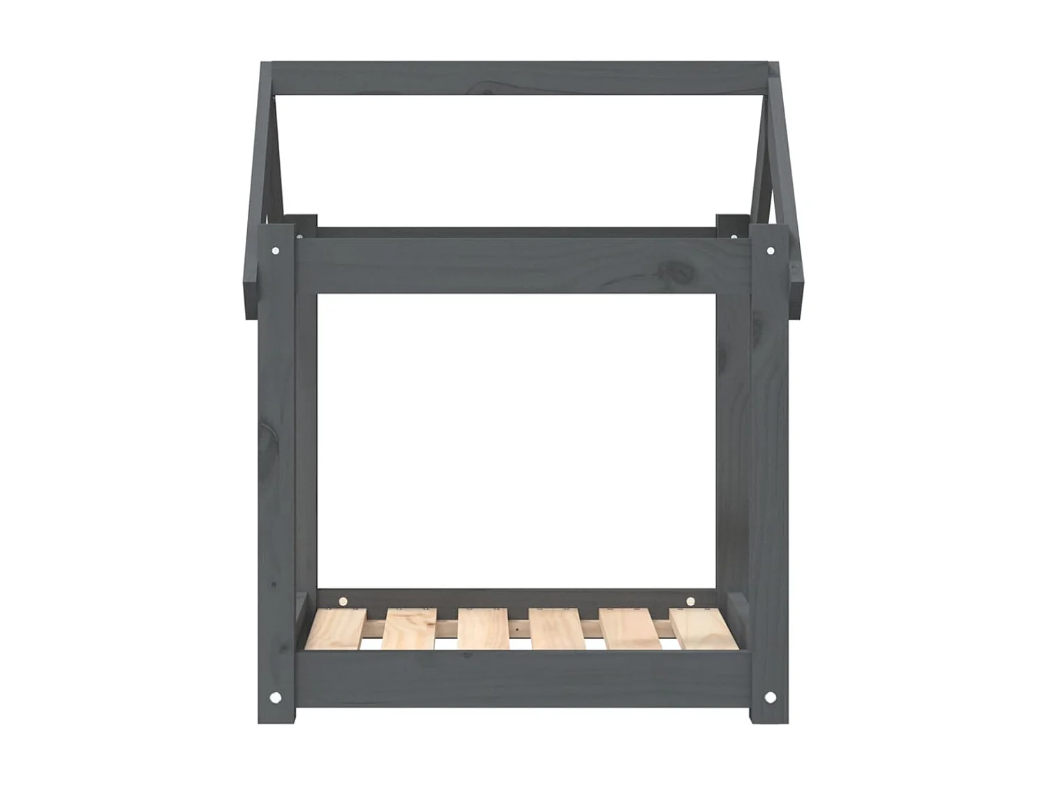 Cama para perros madera maciza de pino gris 61x50x70 cm ES554200