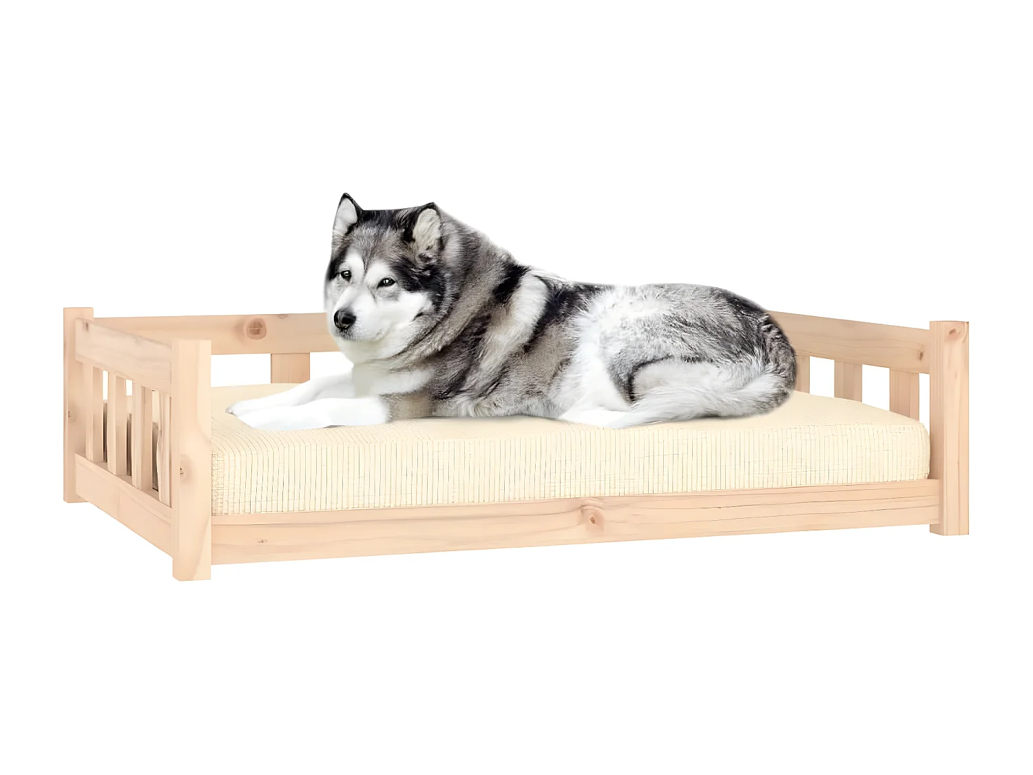 Cama para cães 105,5x75,5x28 cm madeira de pinho maciça PT648902